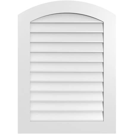 Ekena Millwork Arch Top Surface Mount PVC Gable Vent: Functional, w/ 3-1/2"W x 1"P Standard Frame, 28"W x 38"H GVPAR28X3801SF